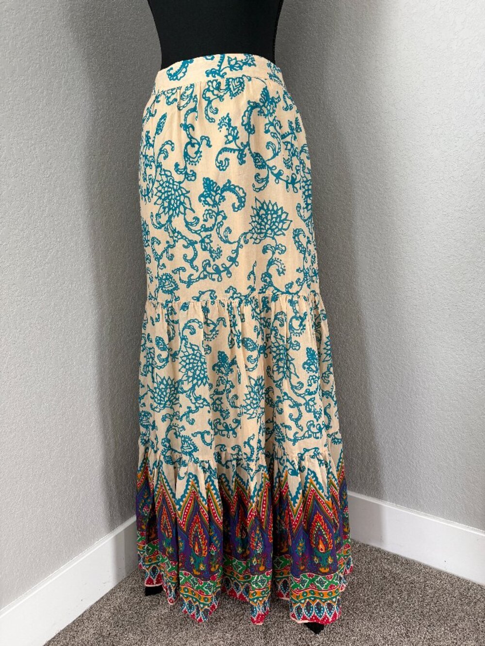 FREE PEOPLE Sunrise Voile Tiered Floral Long Maxi Skirt Small - Picture 2 of 13